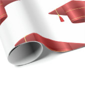 卒業キャップタスルレッド ラッピングペーパー (ロールコーナー)