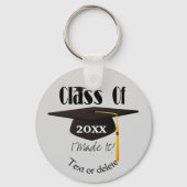 卒業キャップタッセル可愛いパーソナライズされた キーホルダー (裏面)