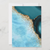 卒業キャップターコイズ大理石卒業パーティー 招待状 (裏面)