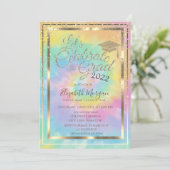 卒業キャップダイアモンズスターズ絞り染め卒業 招待状 (スタンド正面)