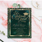 卒業キャップダイアモンズスターズ緑の卒業 招待状