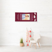 卒業キャップトスおめでとうグラードフォトマルーン 横断幕 (インサイチュ)