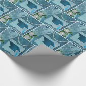 卒業キャップハート真珠の花 ラッピングペーパー (角)