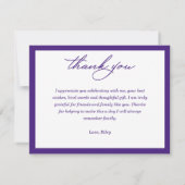 卒業キャップパープルありがとう ノートカード (裏面)