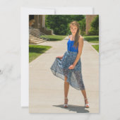 卒業キャップパープルフローラ写真卒業 招待状 (裏面)