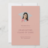 卒業キャップピンクマルーン1写真卒業 案内状 (正面)