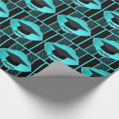 卒業キャップフェイクラインストーンブラックターコイズ ラッピングペーパー (角)