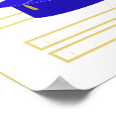 卒業キャップブルー紙ハットプリント可能 ポスター (角)