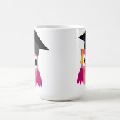 卒業キャップマグカップ付きピンクフクロウ コーヒーマグカップ (中央)