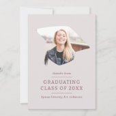 卒業キャップマルーンピンク1写真卒業 案内状 (正面)