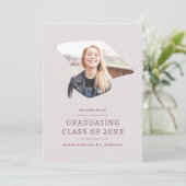 卒業キャップマルーンピンク1写真卒業 案内状 (スタンド正面)