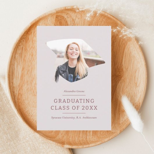 卒業キャップマルーンピンク1写真卒業 案内状