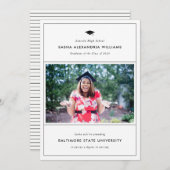 卒業キャップモダン写真の卒業発表 案内状 (正面/裏面)