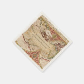 卒業キャップヴィンテージワールドマップモノグラム名 スタンダードカクテルナプキン (角)