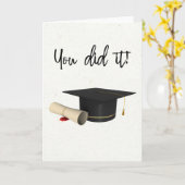 卒業キャップ卒業証書おめでとうございます カード (黄色い花)