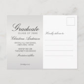 卒業キャップ卒業証書シルバー日付を保存 案内ポストカード (裏面)