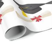 卒業キャップ及びガウン包み紙 ラッピングペーパー (ロールコーナー)