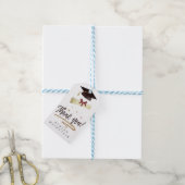 卒業キャップ及びタッセルゴールドフォイルサンキューカード ギフトタグ (より糸付き)