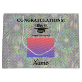 卒業キャップ及びタッセルパーソナライズされた写真 ラージペーパーバッグ (正面)