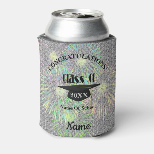 卒業キャップ及びタッセルパーソナライズされた 缶クーラー (缶裏面)