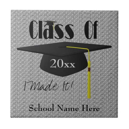 卒業キャップ及びタッセル記念パーソナライズされた品 タイル (正面)