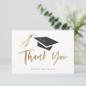 卒業キャップ及びタッセル金箔 サンキューカード (スタンド正面)