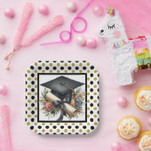 卒業キャップ及び卒業証書 ペーパープレート (パーティー)