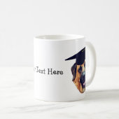 卒業キャップ可愛いマスティフパーソナライズされた コーヒーマグカップ (正面右)