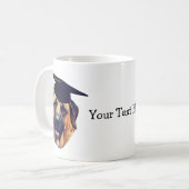 卒業キャップ可愛いマスティフパーソナライズされた コーヒーマグカップ (正面左)