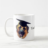 卒業キャップ可愛いマスティフパーソナライズされた コーヒーマグカップ (左)
