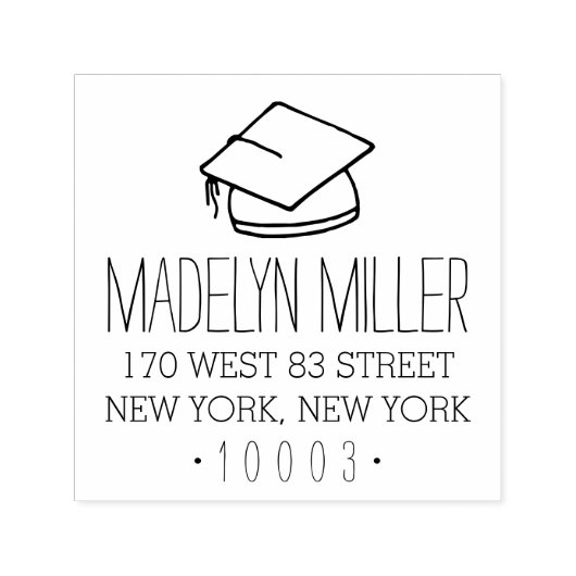 卒業キャップ差出人住所スタンプ セルフインキングスタンプ (デザイン)