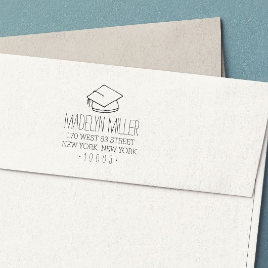 卒業キャップ差出人住所スタンプ セルフインキングスタンプ