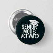 卒業キャップ引用文おもしろいブラック 缶バッジ (正面&裏面)