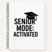 卒業キャップ引用文 おもしろい ノートブック (正面)