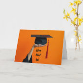 卒業キャップ折りグリーティングカード カード (黄色い花)