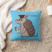 卒業キャップ漫画と可愛いアルマジロ クッション (ブランケット)