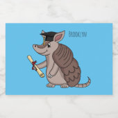 卒業キャップ漫画と可愛いアルマジロ フードラベル (シングルラベル)