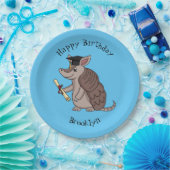 卒業キャップ漫画と可愛いアルマジロ ペーパープレート (パーティー)