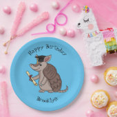 卒業キャップ漫画と可愛いアルマジロ ペーパープレート (パーティー)