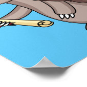 卒業キャップ漫画と可愛いアルマジロ ポスター (角)