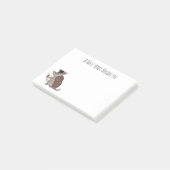 卒業キャップ漫画と可愛いアルマジロ ポストイット (アングル)