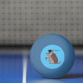 卒業キャップ漫画と可愛いアルマジロ 卓球ボール (ネット)