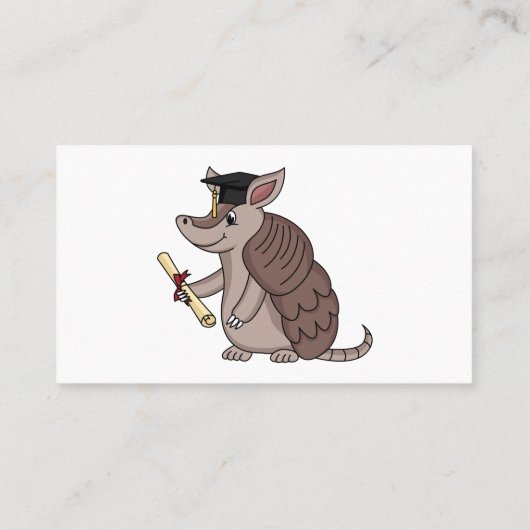 卒業キャップ漫画と可愛いアルマジロ 名刺 (裏面)