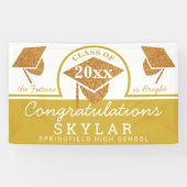 卒業キャップ金ゴールドおもしろいおめでとうパーティー 横断幕 (横)