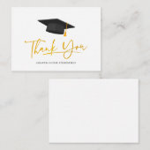 卒業キャップ金ゴールドタッセルサンキューカード ノートカード (正面/裏面)