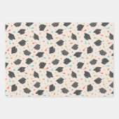 卒業キャップ、タッセルと紙吹雪 ラッピングペーパーシート (正面)