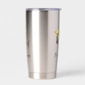 卒業キャップ – タッセルブラック金ゴールドクラス年 保温保冷タンブラー (左面)