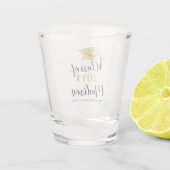 卒業キャップ – タッセルブラック金ゴールドクラス2025 ショットグラス (裏面)