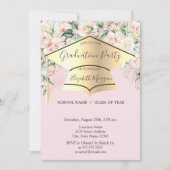 卒業キャップ、バラライトピンク卒業 招待状 (正面)