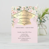 卒業キャップ、バラライトピンク卒業 招待状 (スタンド正面)